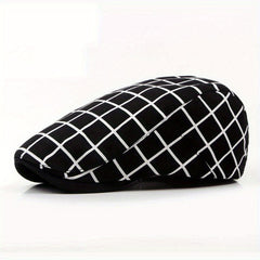 Vintage Casual Duckbill Cap Beret Plaid Cap