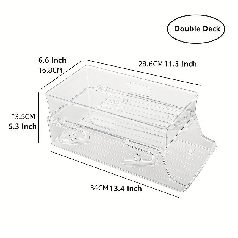 Foldable 2-Layer Can Organizer for Refrigerator and Pantry