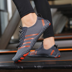 Men's Striped Water Shoes with Buckle Non Slip Aqua Socks