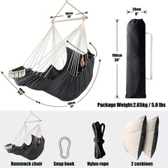 Outdoor Garden Oversized Hammock Swing Chair Tassel Hammock Detachable Iron Pipe