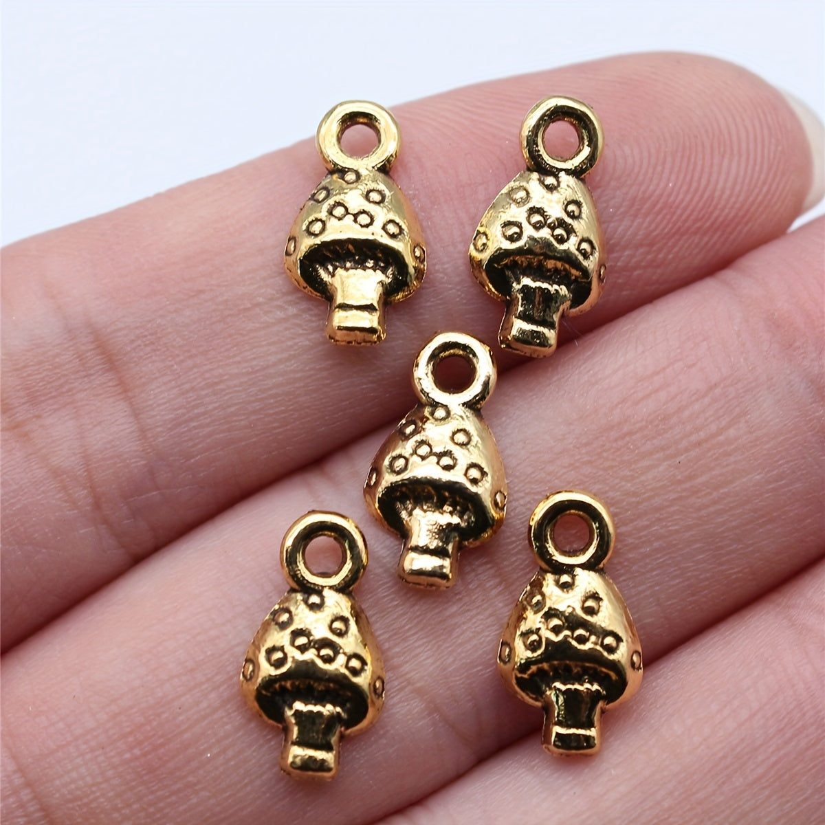 30pcs Little Mushroom Charm Alloy Pendant DIY Jewelry 13x7mm