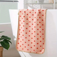 1pc Polka Dots Hand Towel Soft Thickened Face Towel For Home Bathroom