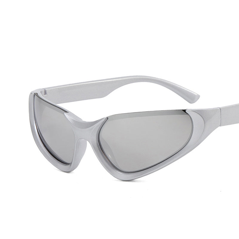 Futuristic Punk Y2K Semi-frame Concave Sunglasses