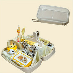 Transparent Grid Pencil Case - Large Capacity & Stylish