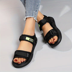 Women's Sports Sandals Open Toe Hook & Loop Casual Comfort Flat Shoes
