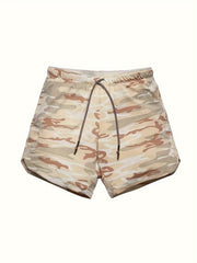 Men's Breathable Solid Shorts With Pockets Drawstring Elastic Waist