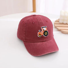 Kids Tractor Embroidered Ball Cap with Visor