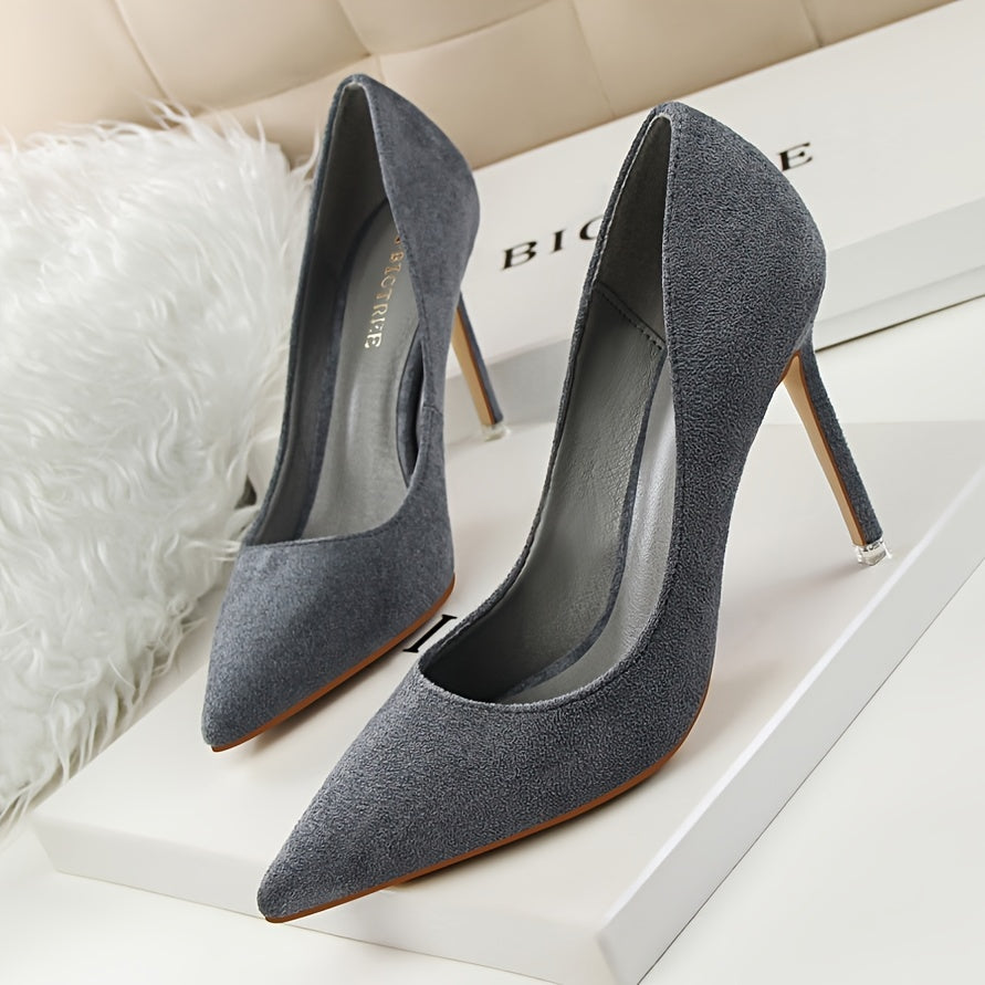 High Stiletto Heel Pointed Toe Slip On Pumps Sexy Party Heels