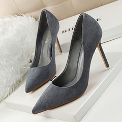 High Stiletto Heel Pointed Toe Slip On Pumps Sexy Party Heels