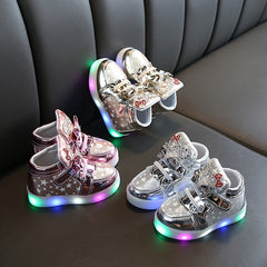 Girl's LED Light Up Skate Shoes High Top Comfy Non Slip Sneakers