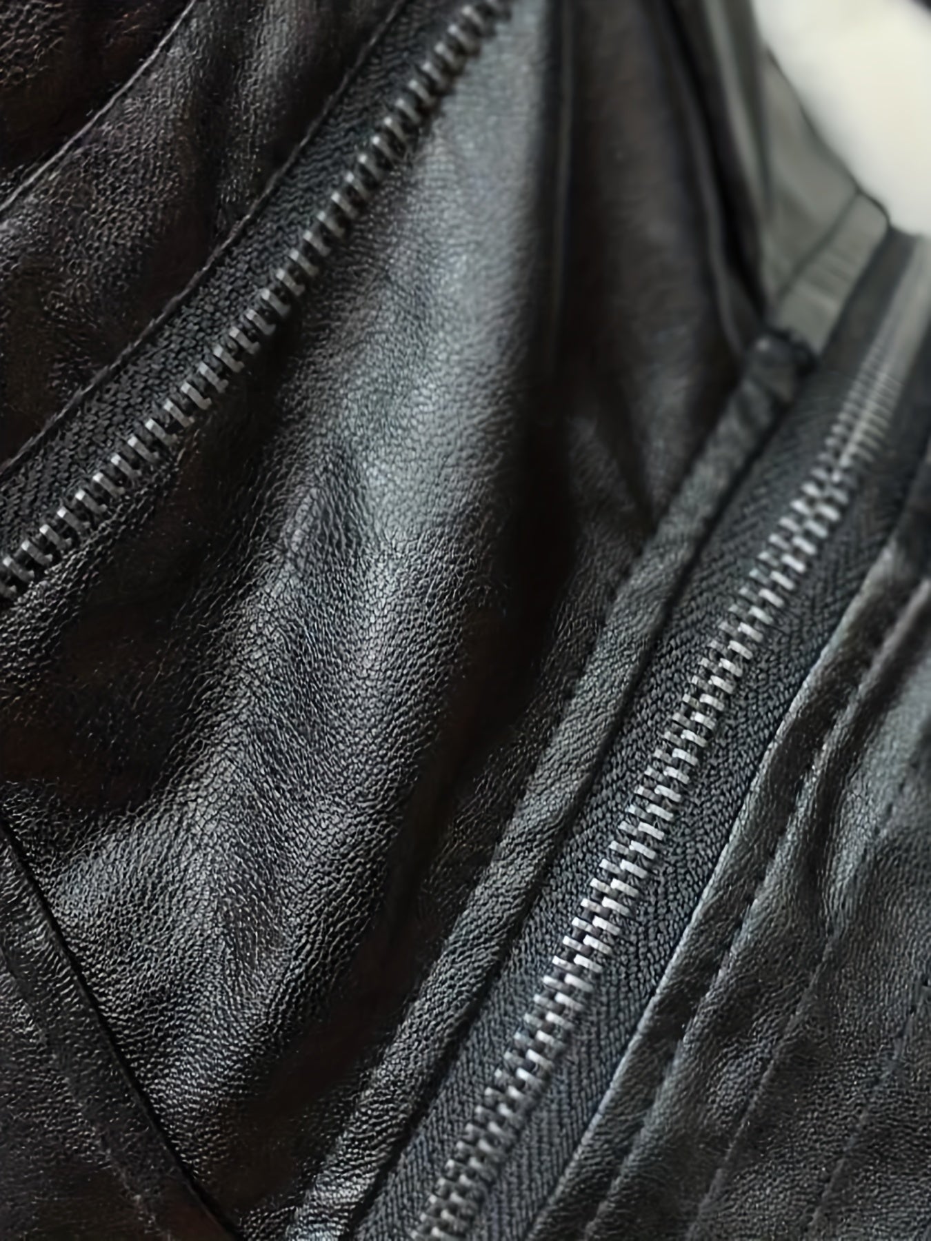 Punk Solid Jacket Zipper Layered Stitching Long Sleeve Outerwear