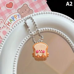Drumsticks Burger Garlic Keychain Decoration for Car Keys Backpacks Wallets