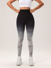 Tie Dye Gradient Yoga Sports Leggings High Elastic Fitness Tight