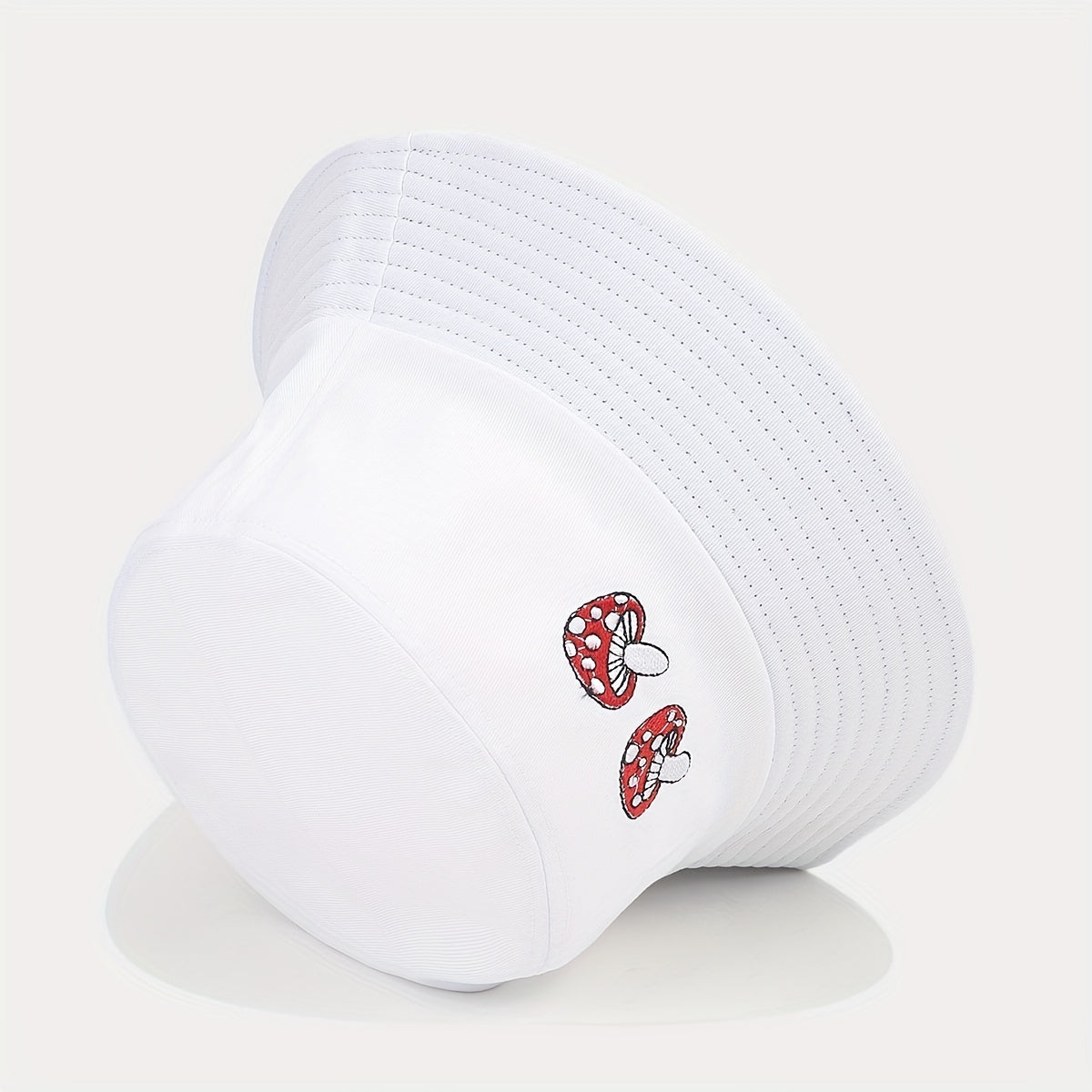 Mushroom Embroidery Bucket Hat Men Sunscreen Outdoor Basin Hat