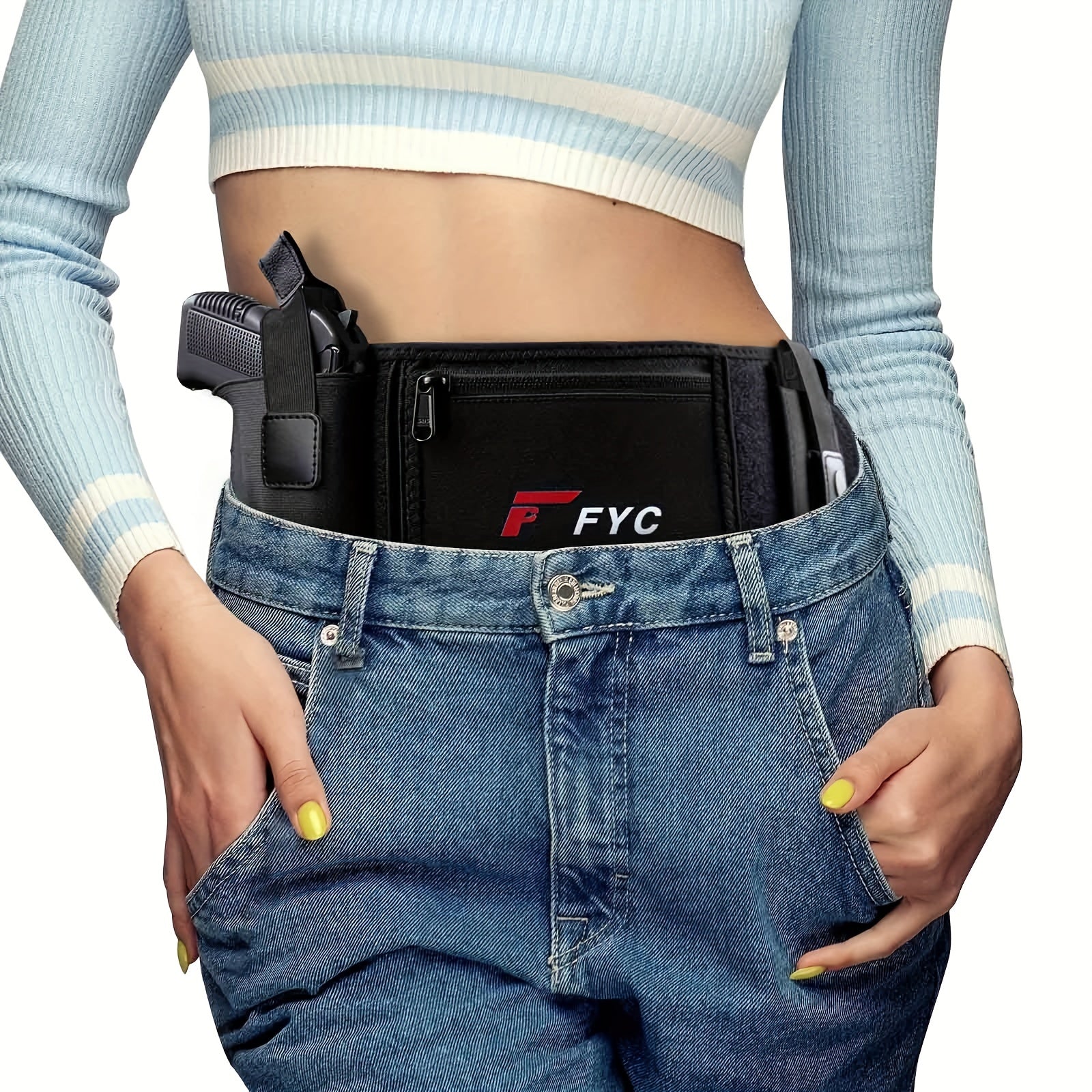Hidden Belt Wallet Elastic Wide Belt