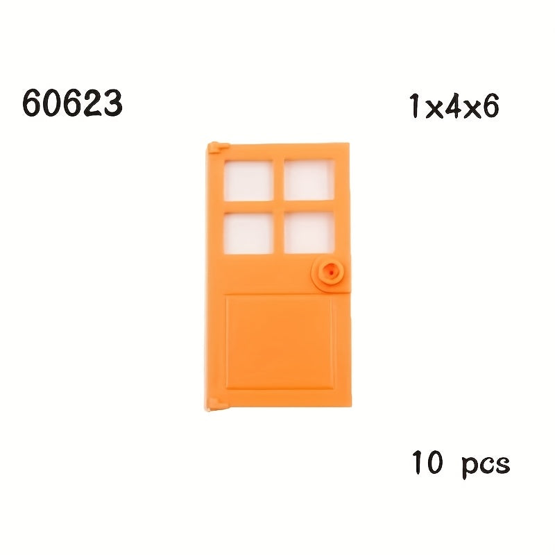 10pcs 1x4x6 Lattice Leaf Door Building Blocks Toy Construction
