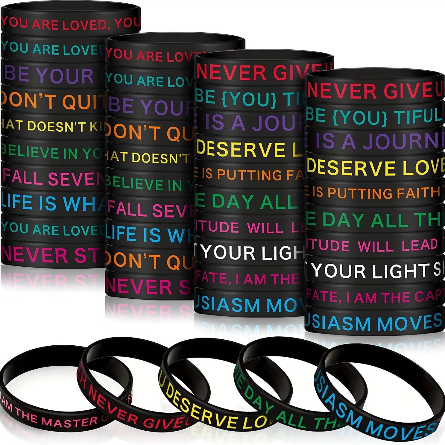 Motivational Silicone Bracelet for Sports and Fitness