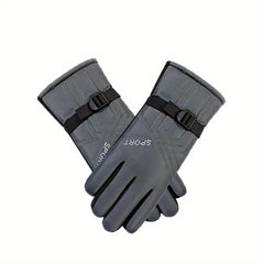 Winter Fleece Lined Warm Gloves Anti Slip Waterproof Touch Screen Gloves