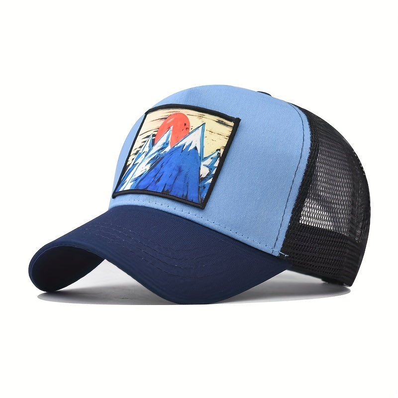 Mountain Patch Baseball Cap Embroidered Unisex Sun Hat Adjustable