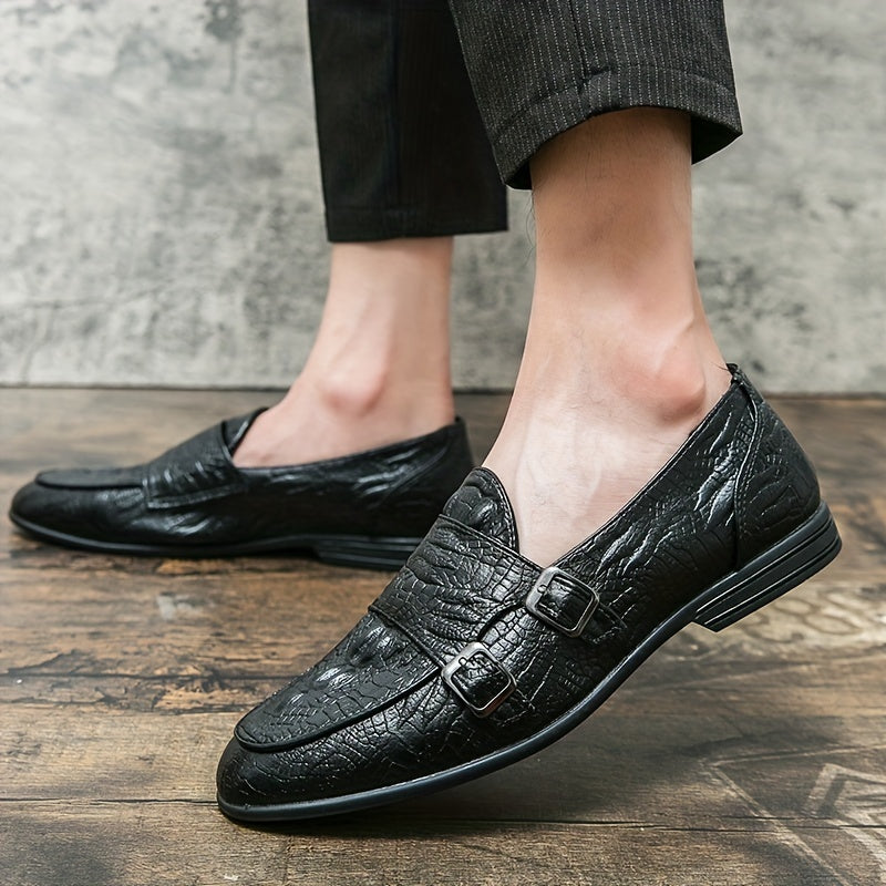 Men's Double Monk Loafers Comfy Casual Shoes
