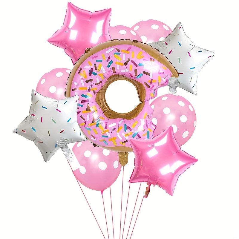 10pcs Donut Aluminum Film Balloons for Baby Birthday Party Decorations