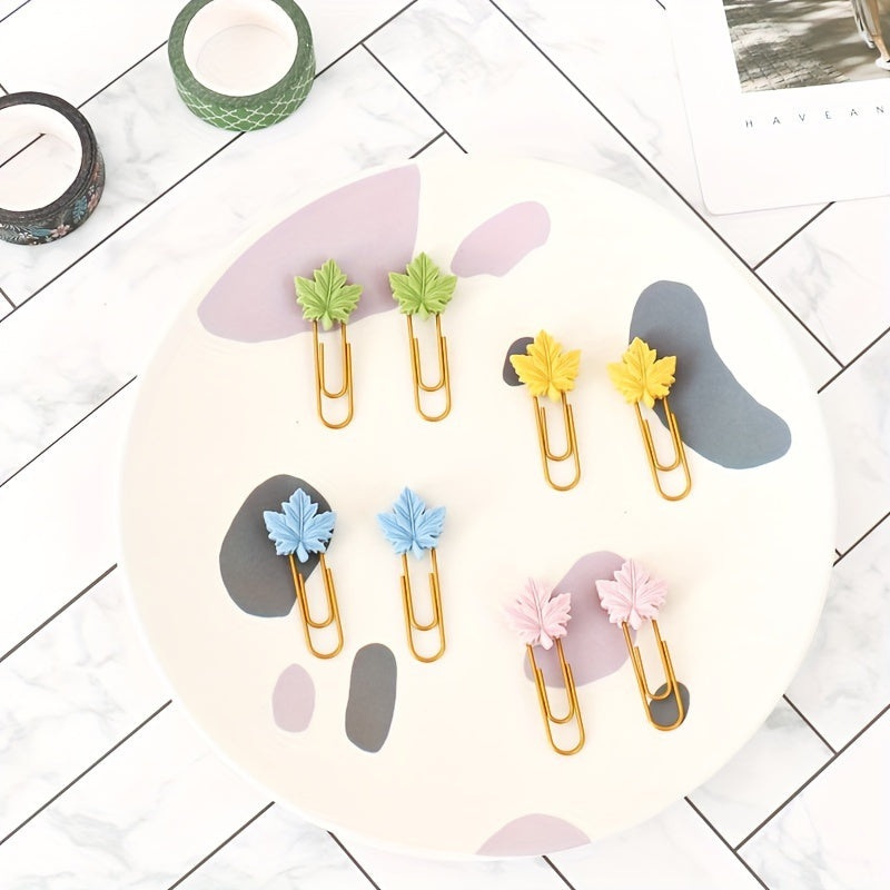 4pcs Maple Leaf Paper Clips Metal Paper Clips
