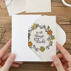 Autumn Wreath Pumpkin Leaf Clear Stamps for Card Making and Album Decor