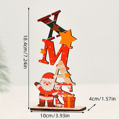 Wooden Christmas Ornament Painted Letters DIY Decor
