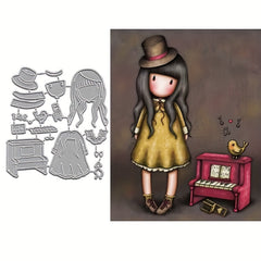 1pc Little Girl Metal Cutting Dies for Greeting Card Topper Scrapbooking