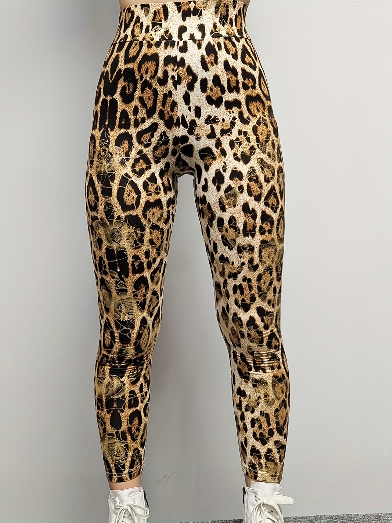 Leopard Print High Waist Leggings Women's Clothing
