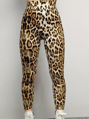 Leopard Print High Waist Leggings Women's Clothing