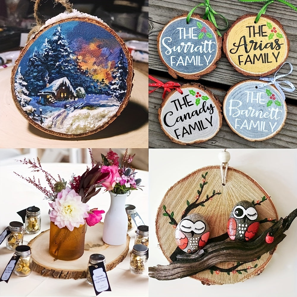 10pcs Large Wood Slices for Centerpieces Unfinished Wooden Ornaments Crafts