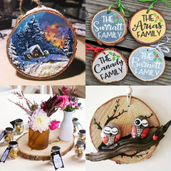 10pcs Large Wood Slices for Centerpieces Unfinished Wooden Ornaments Crafts