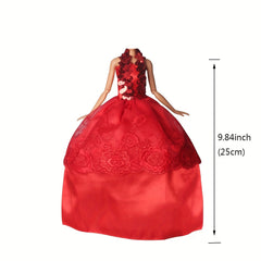 5pcs Doll Clothes Wedding Gowns Party Dresses for 29 Figures