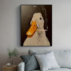 Duck Picture Canvas Painting Smoking Duck Wall Art Poster Print