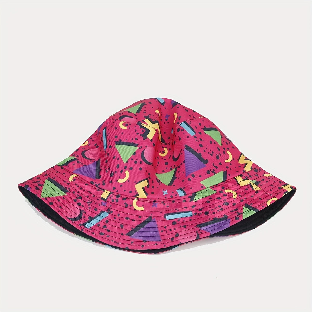 Geometric Pattern Reversible Bucket Hat Sun Protection Sunshade Hat