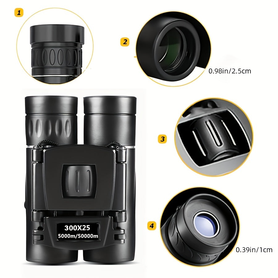 Foldable Binoculars HD Portable Waterproof Anti-fog Bird Watching Travel Concert