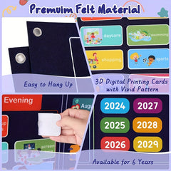 Kids Daily Calendar Learning Center with Felt Board