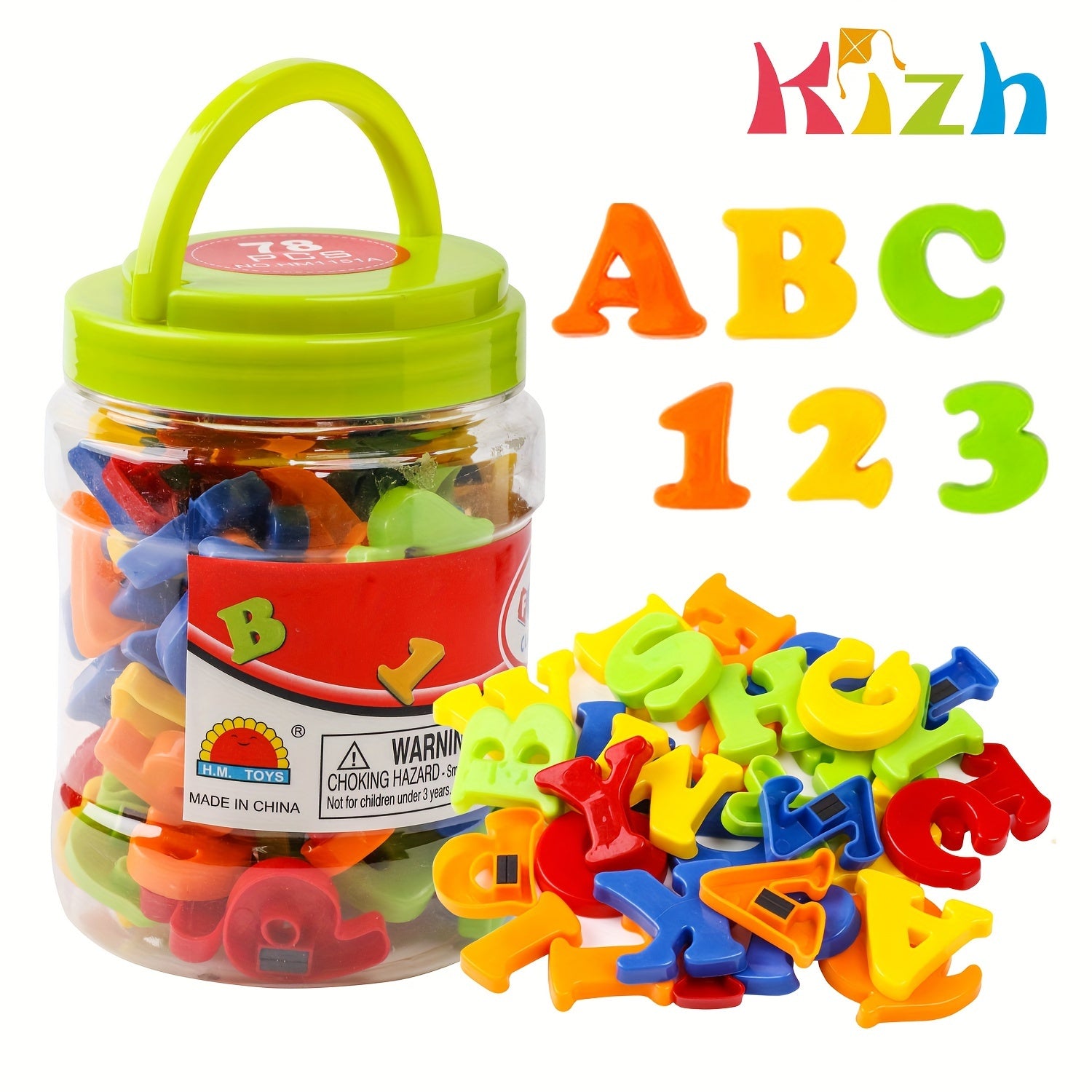 Kizh Magnetic Alphabet & Number Set Colorful Fridge Magnets