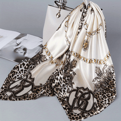 Boho Square Scarf Hijab Satin Silk Headband Neckerchief Hairscarf