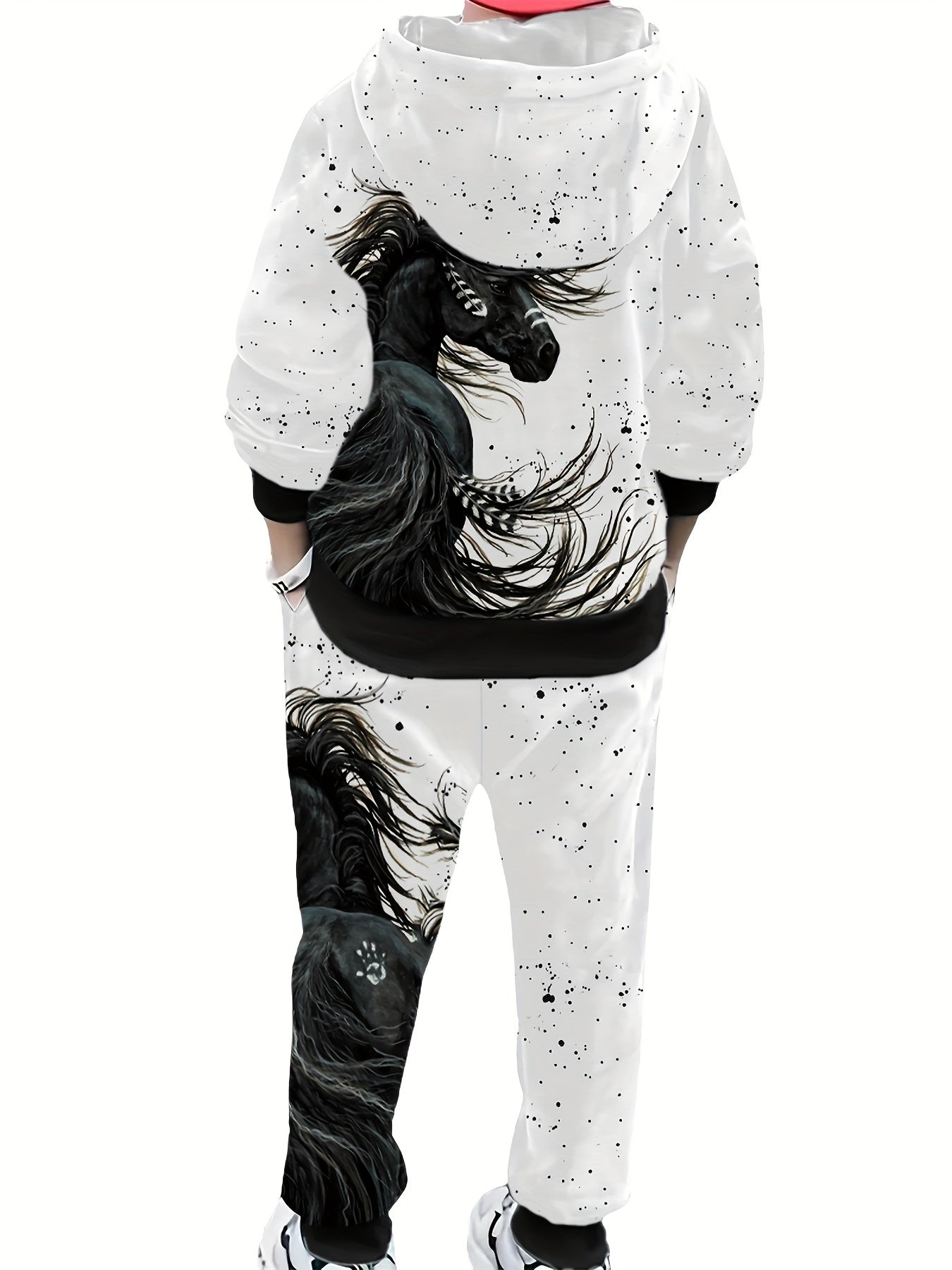 Kids 3D Horse Print Outfits Set Boys Western Style Gift