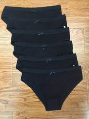 6pcs Solid Bow Tie Briefs Low Waist Stretchy Panties Women's Lingerie