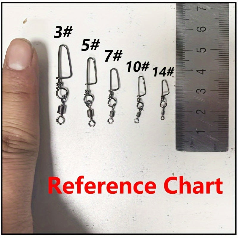 20pcs Stainless Steel Fishing Connectors Fast Clip Lock Snap Swivels