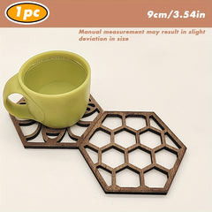 Honeycomb Bee Wooden Ornament Creative Honeycomb Coaster Pendant Crafts