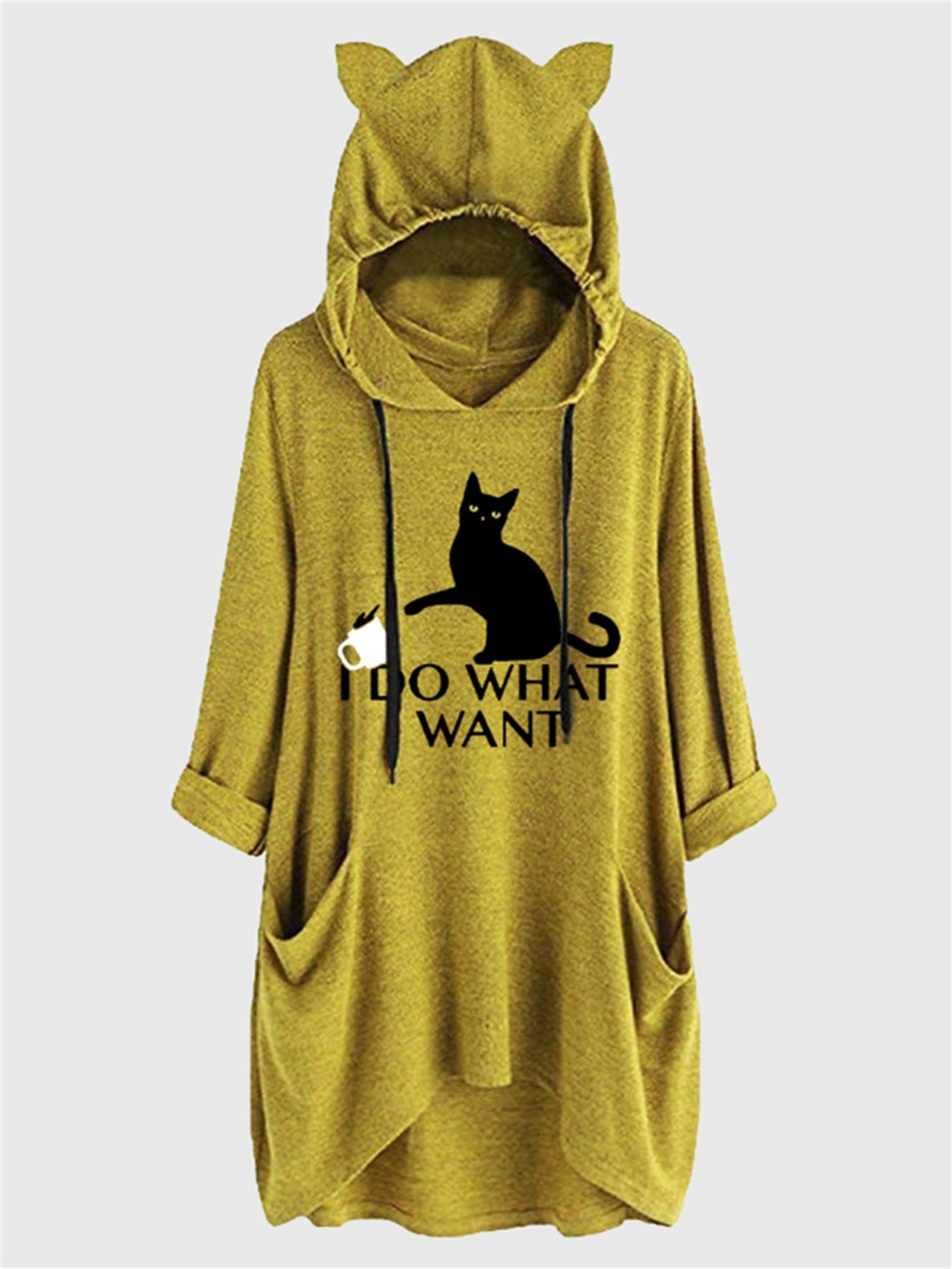 Women's Cartoon Graphic 3D Ears Hoodie