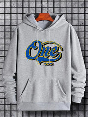 Men's One Print Hoodie Casual Breathable Drawstring Sweatshirt