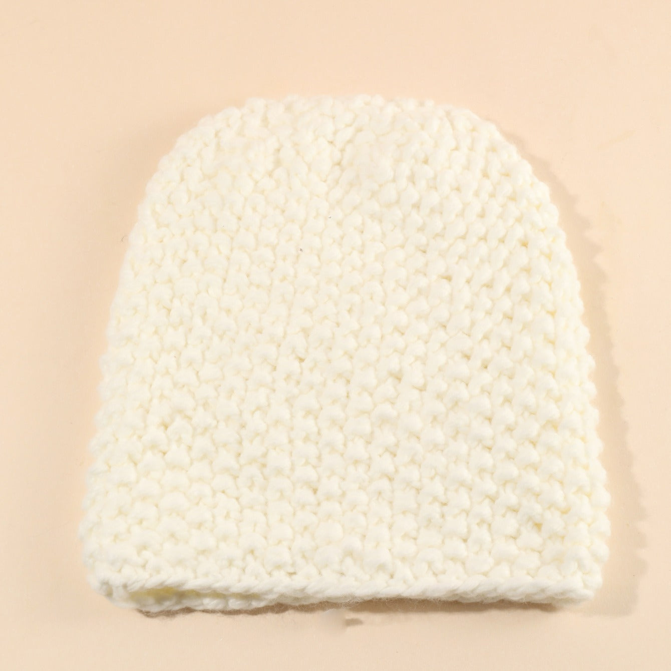 Warm Oversized Knit Beanie Bucket Hat Crochet Solid Cap Women Girls
