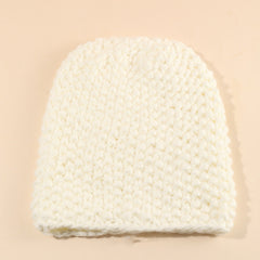 Warm Oversized Knit Beanie Bucket Hat Crochet Solid Cap Women Girls