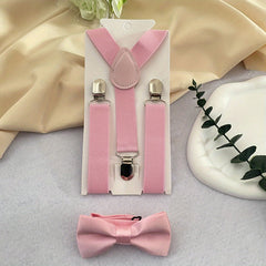 Y-Back Elastic Suspenders & Bow Tie Set for Kids