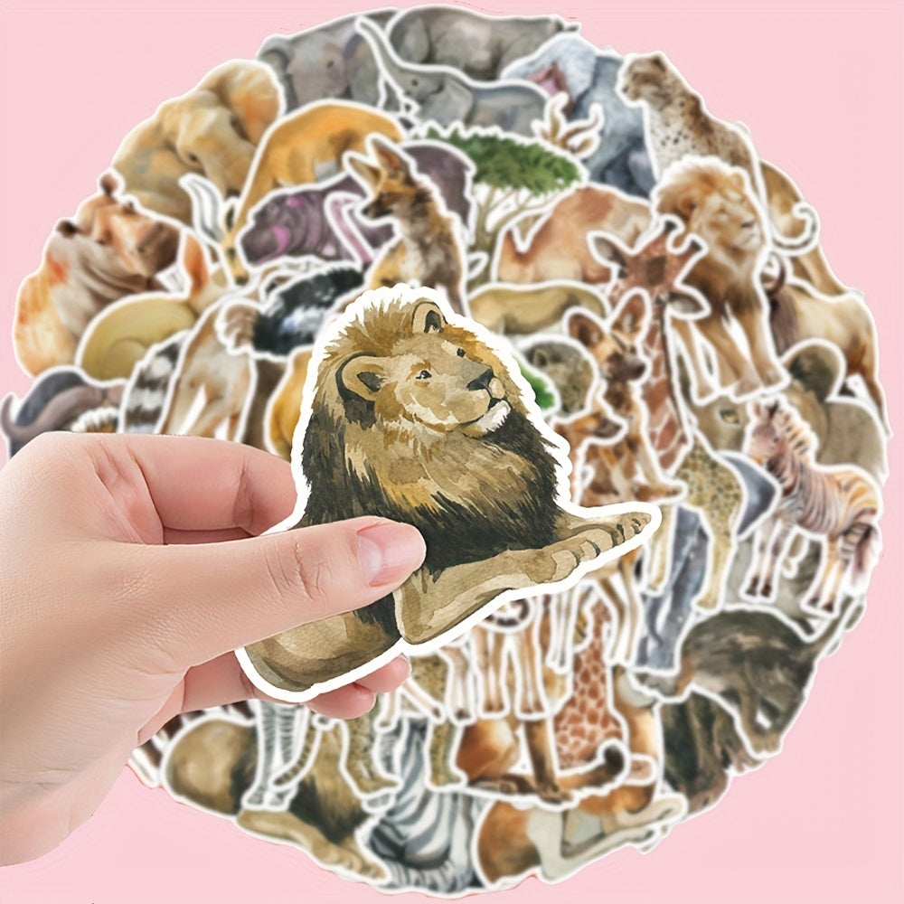 50pcs African Animals Sticker Vinyl Stickers For Laptop Water Bottle Decor